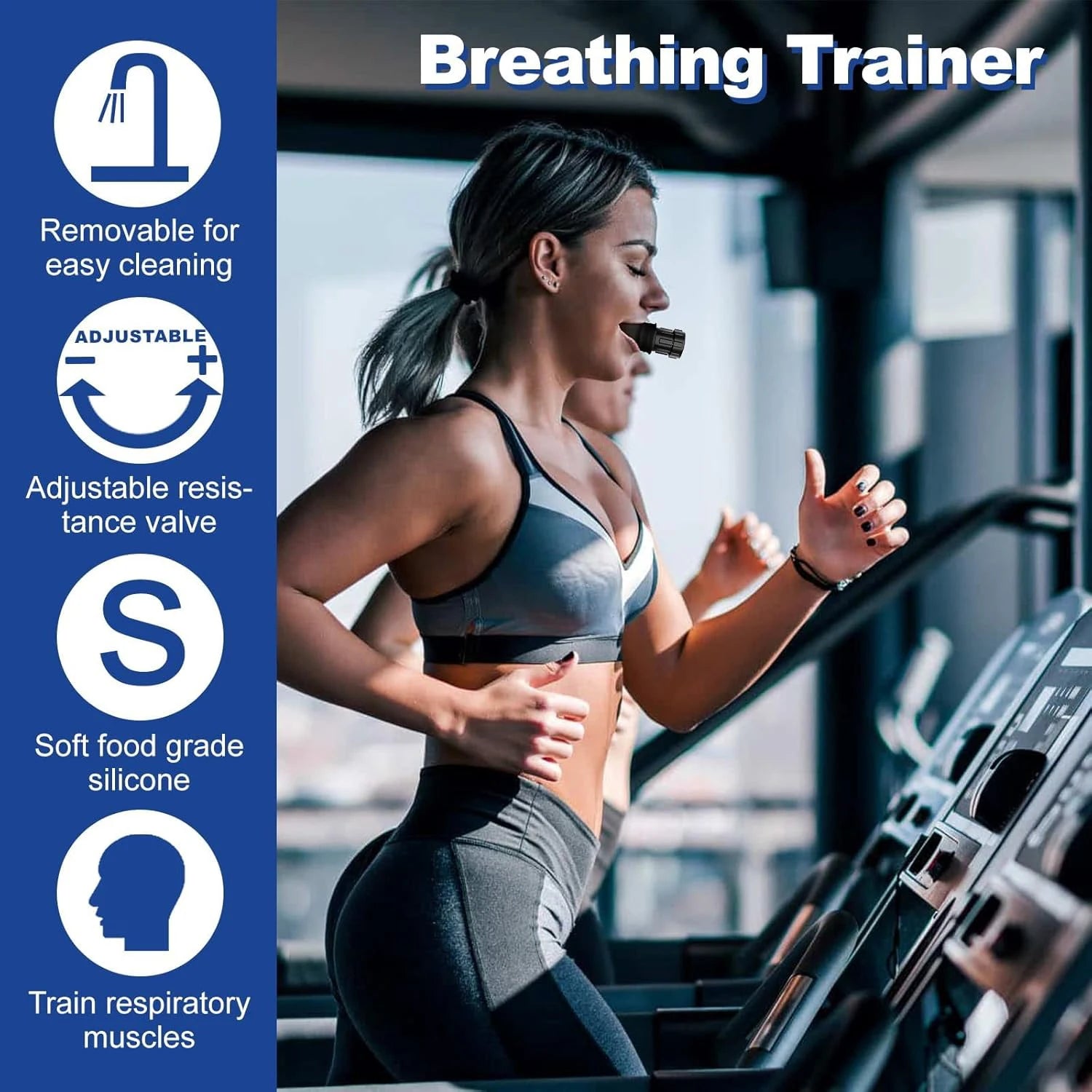 Breathing Trainer Lung Flexer Durable Fitness Exerciser Increases Lung Capacity Breath Adjustable Levels Respiratory Deep Breath