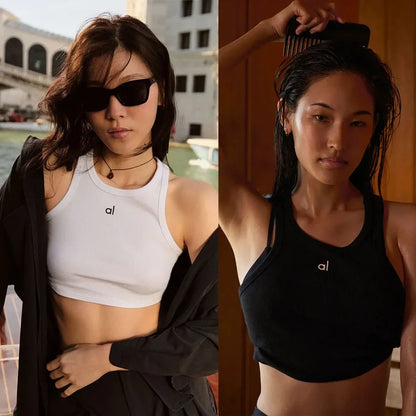 LO Top Women'S Yoga Aspire Tank Suit Pants Sport Vest Gym Activewear Loose Casual Breathable Comfortable High Waisted Pants